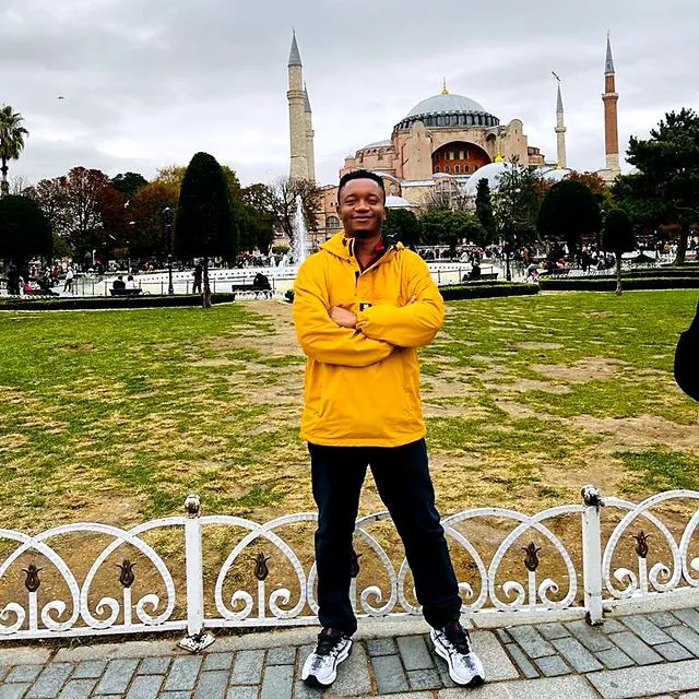 Dr Tinashe in front of the Hagia Sophia in Istanbul