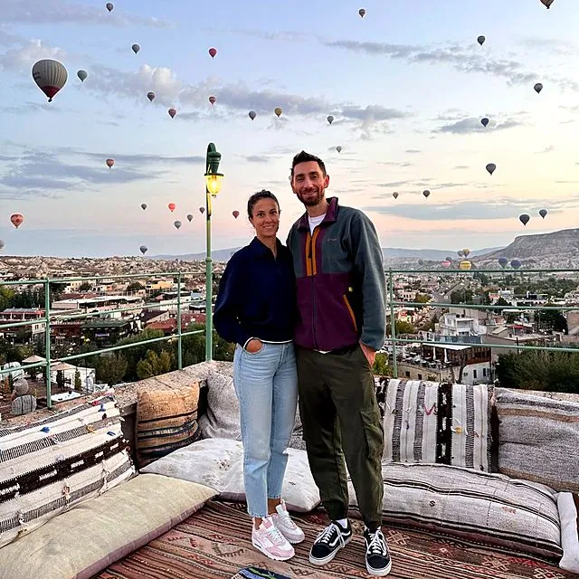 Dr Eren watching hot-air balloons in Cappadocia