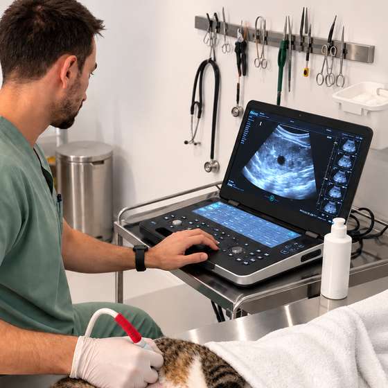 Dr Eren Numanoglu performing an ultrasound scan