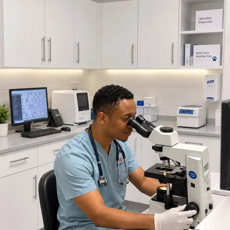 Dr Tinashe in the clinic laboratory