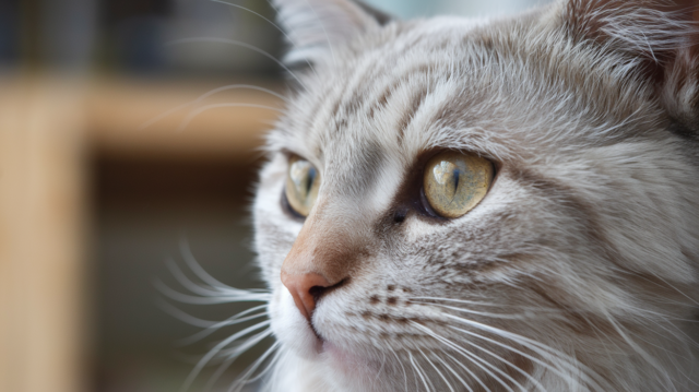 closeup image of a cat's face